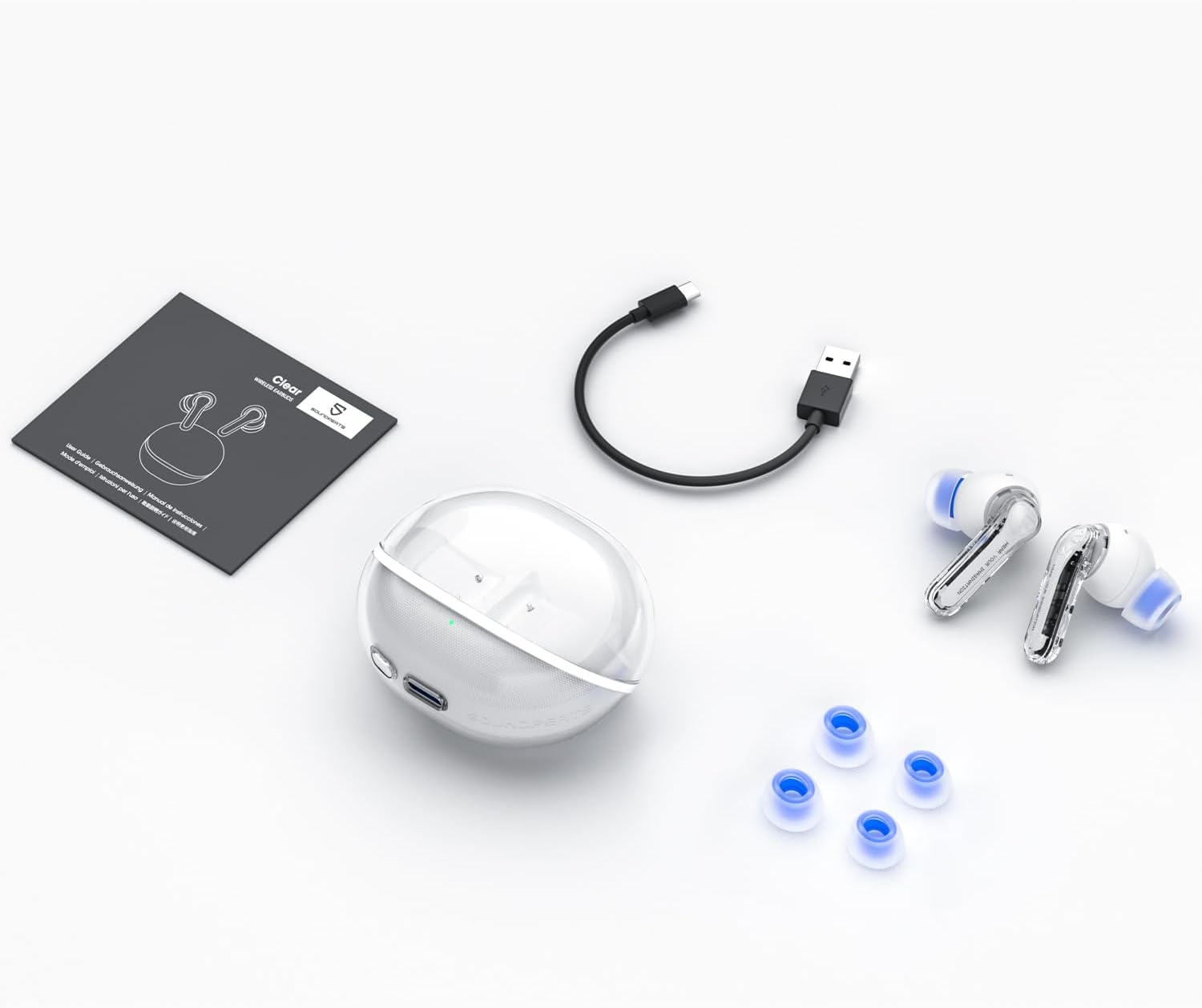 SoundPEATS Clear Wireless Bluetooth Earbuds, in-Ear Earphone Bluetooth 5.3