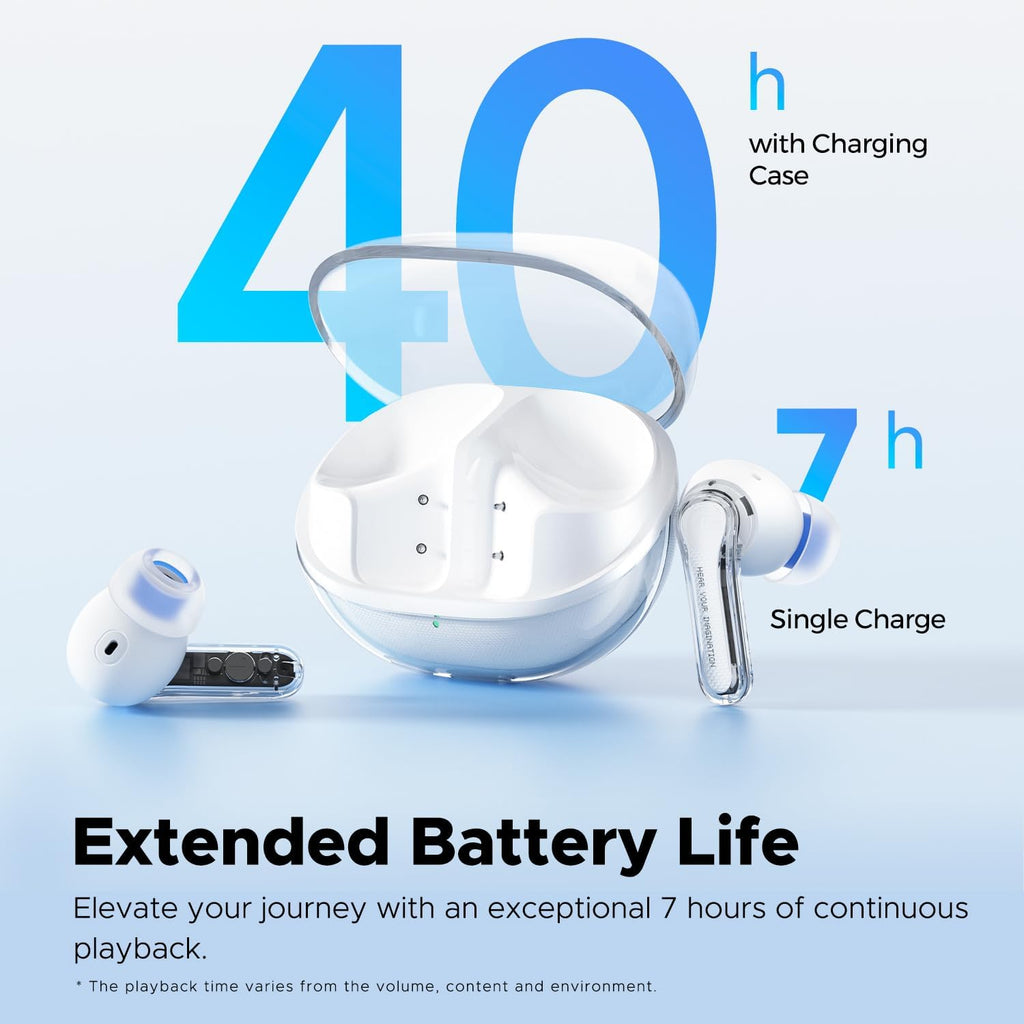 SoundPEATS Clear Wireless Bluetooth Earbuds, in-Ear Earphone Bluetooth 5.3