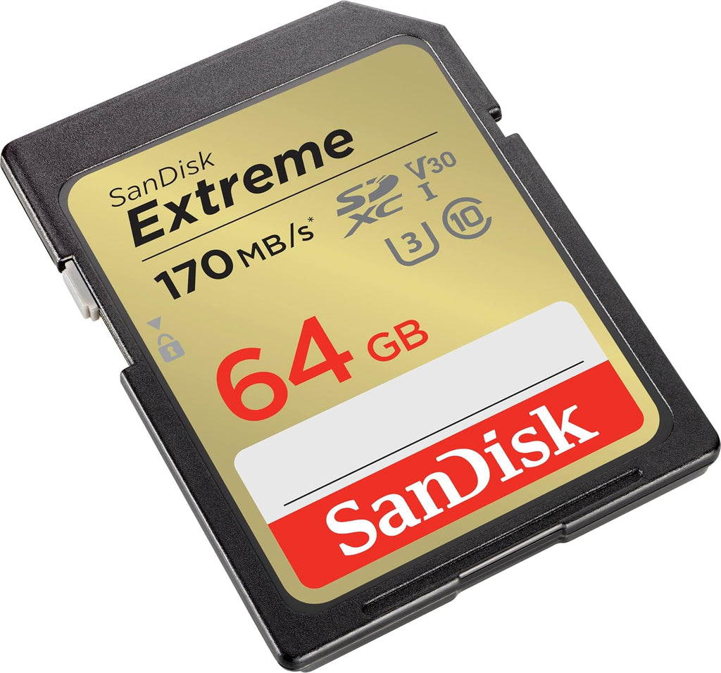 SanDisk Extreme SDHC UHS-I Memory Card - C10, U3, V30, 4K, UHD, SD Card 32GB 64GB