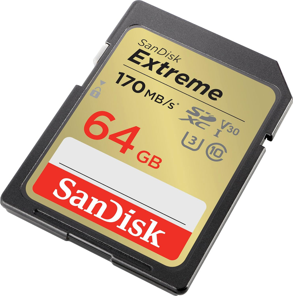 SanDisk Extreme SDHC UHS-I Memory Card - C10, U3, V30, 4K, UHD, SD Card 32GB 64GB