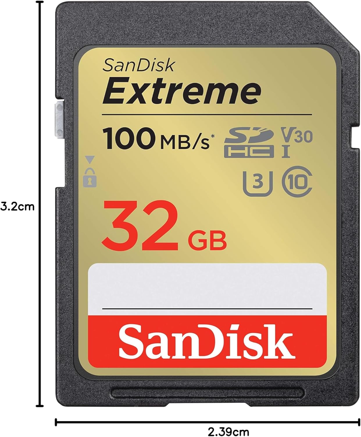 SanDisk Extreme SDHC UHS-I Memory Card - C10, U3, V30, 4K, UHD, SD Card 32GB 64GB