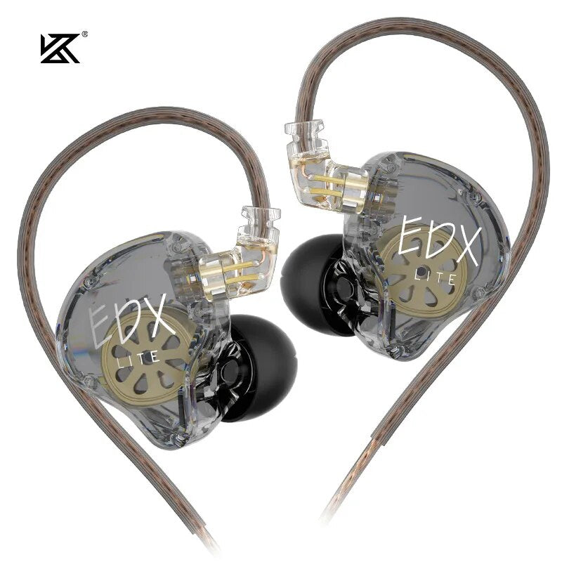KZ EDX Lite HIFI Bass Earphones Stereo Music Earbuds (Grey, no mic)