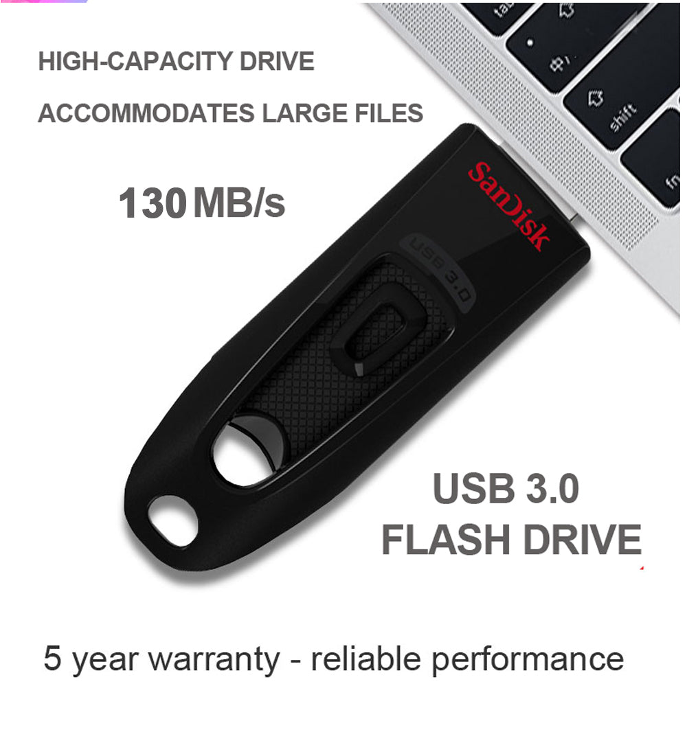 SanDisk Ultra USB 3.0 Flash Drive CZ48 32GB 64GB 128GB 256GB 512GB 1TB