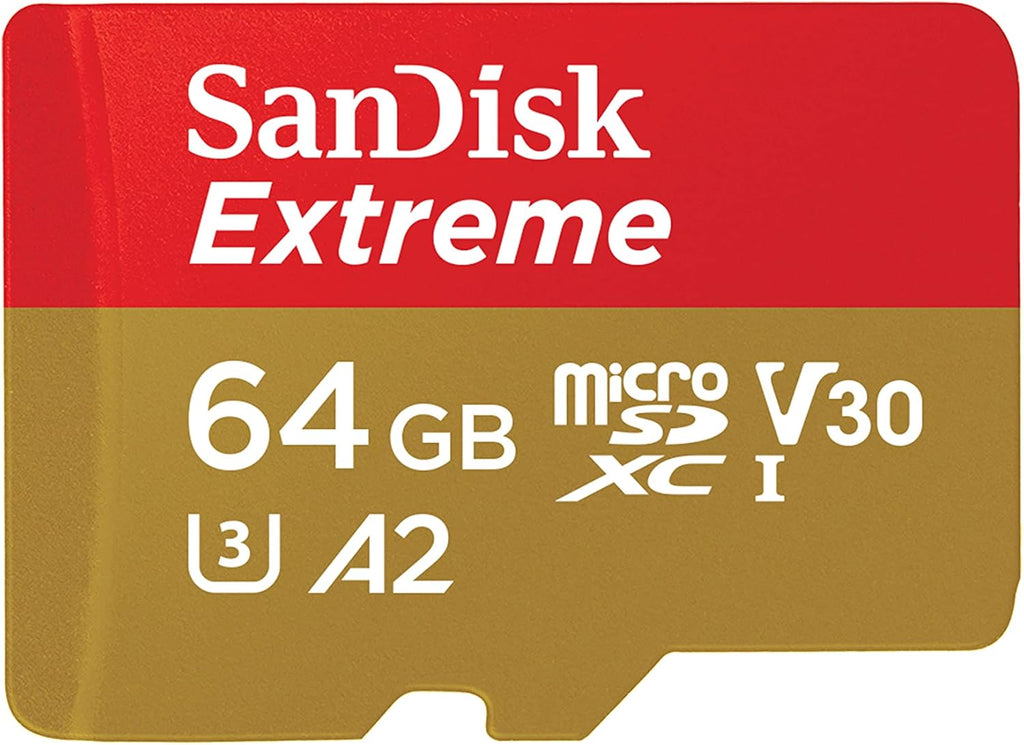 SanDisk Extreme microSD UHS I Card for 4K Video on Smartphones, Sports Cameras and Drones 190MB/s readout, 130MB/s Write