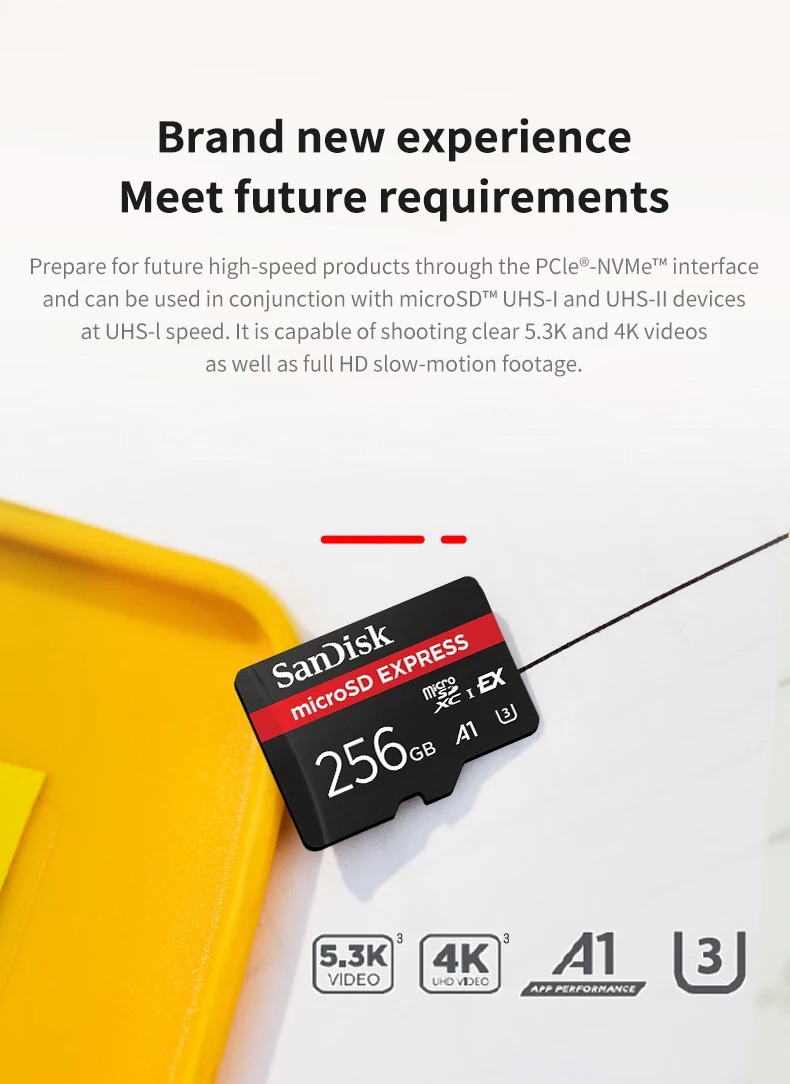 SanDisk microSD Express 256GB 800Mbit Gaming UHS‑I A2 V30 Switch2