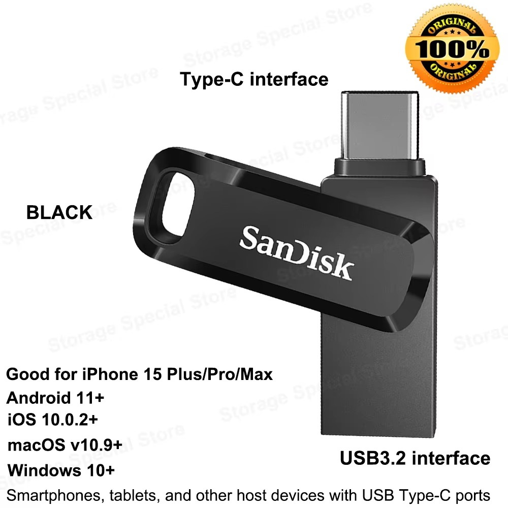 SanDisk Ultra Dual Drive Go USB Type-C Flash Drive 32, 64, 128, 256, 512, 1TB