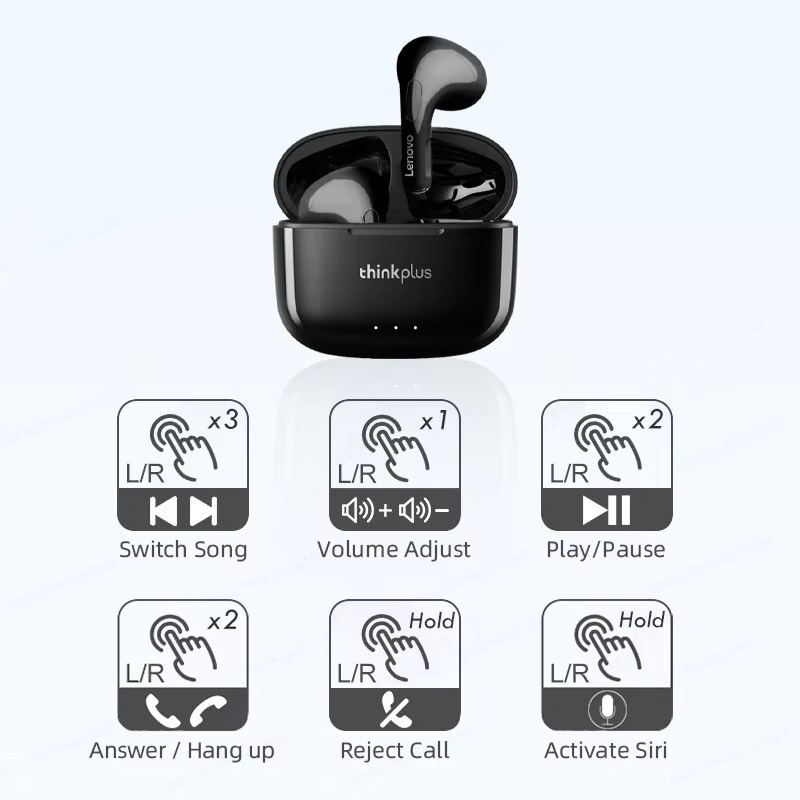 Lenovo LP40 PLUS Bluetooth Earphones Wireless Noise Reduction - Choice of Colour