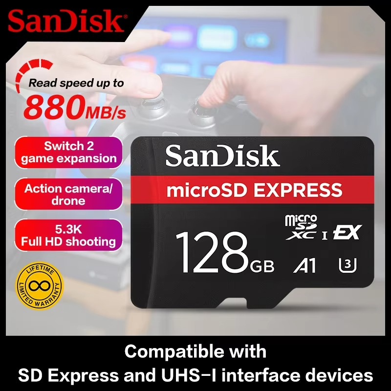 SanDisk microSD Express 256GB 800Mbit Gaming UHS‑I A2 V30 Switch2