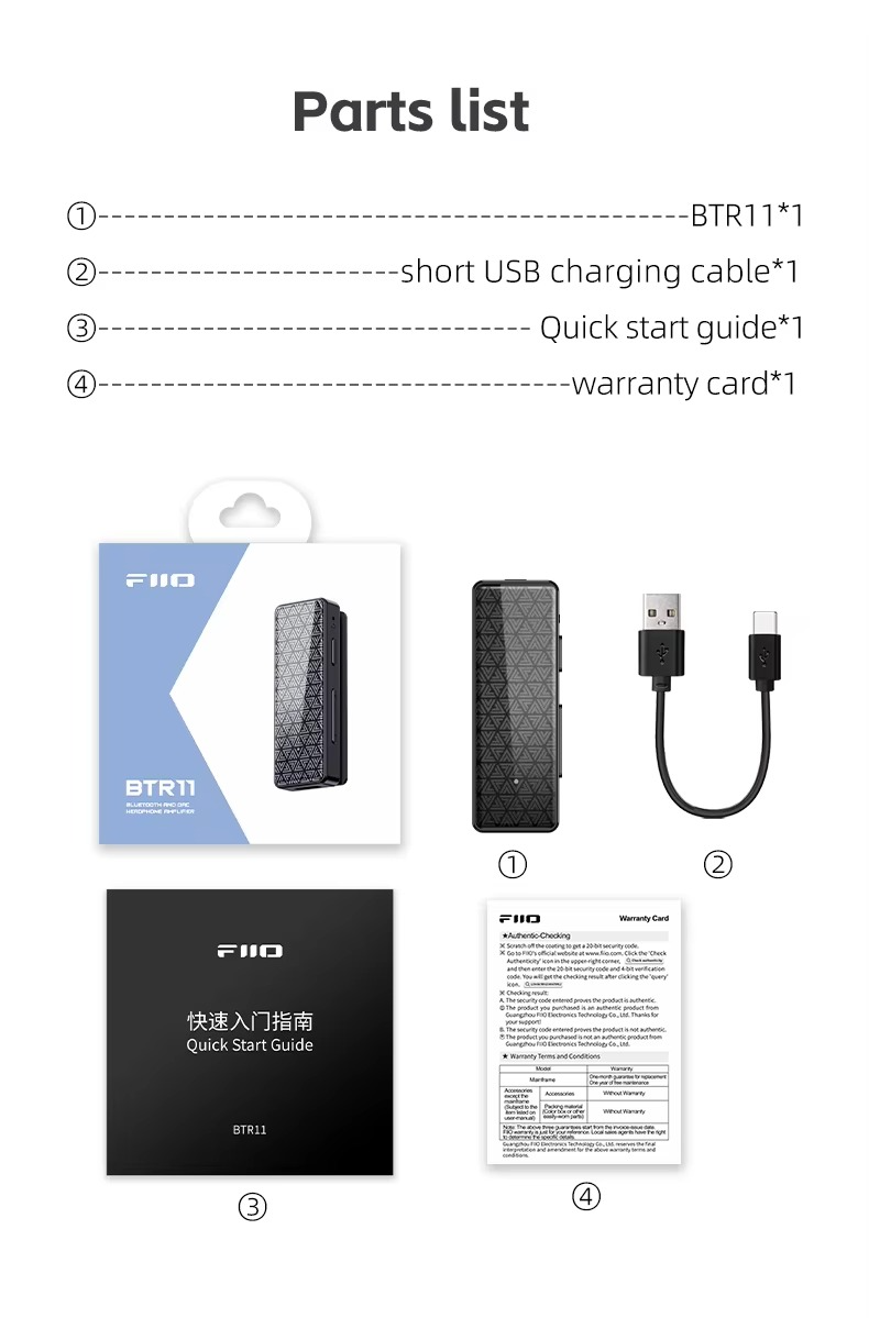 FiiO BTR11 Bluetooth 5.3 Receiver LDAC 3.5mm Wireless Audio Headphone Amplifier