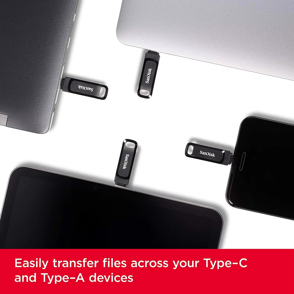 SanDisk Ultra Dual Drive Go USB Type-C Flash Drive 32, 64, 128, 256, 512, 1TB