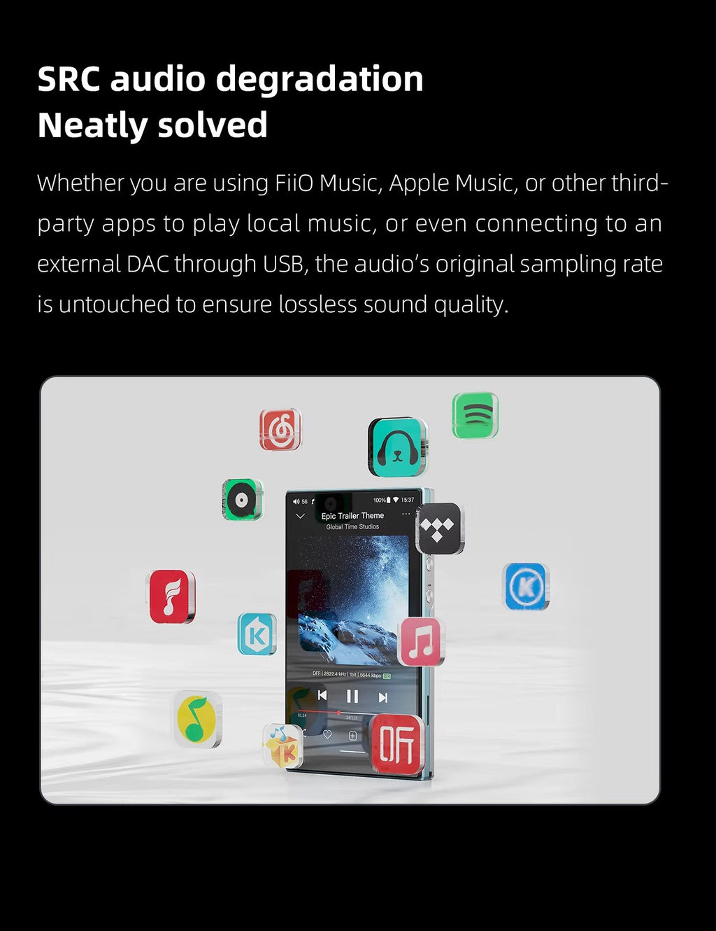 FiiO JM21 (3+32GB) Android 13 Hi-Res Music Player MP3 with Snapdragon 680