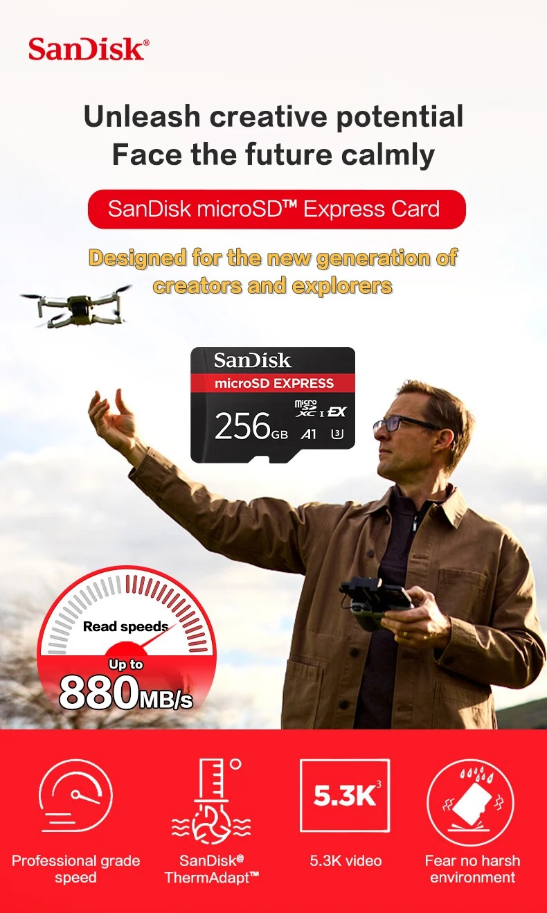 SanDisk microSD Express 256GB 800Mbit Gaming UHS‑I A2 V30 Switch2