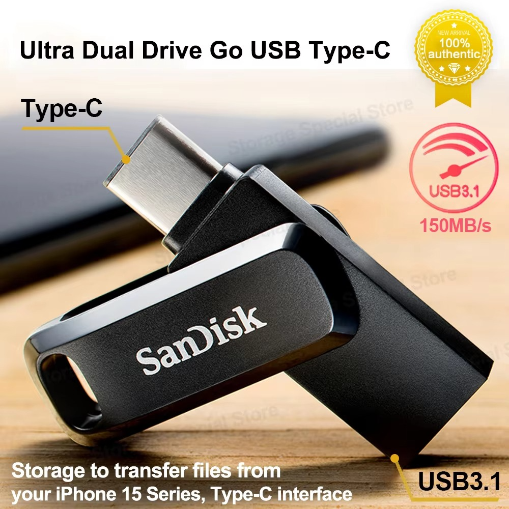 SanDisk Ultra Dual Drive Go USB Type-C Flash Drive 32, 64, 128, 256, 512, 1TB