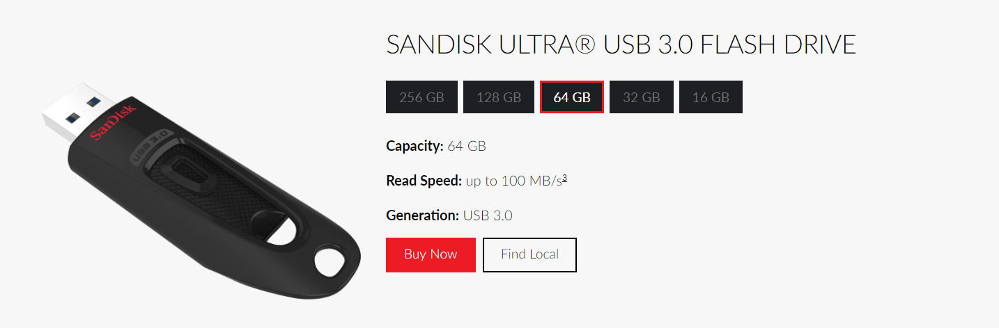 SanDisk Ultra USB 3.0 Flash Drive CZ48 32GB 64GB 128GB 256GB 512GB 1TB