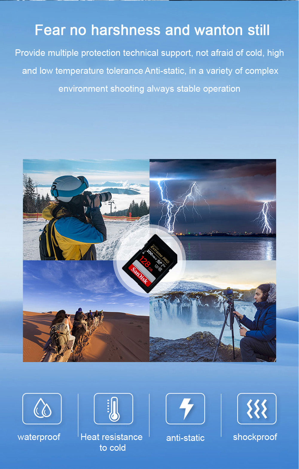 SanDisk Extreme Pro SD Card 32GB 64GB 128GB 256GB 512GB 1TB UHS-I SDXC 4K Camera