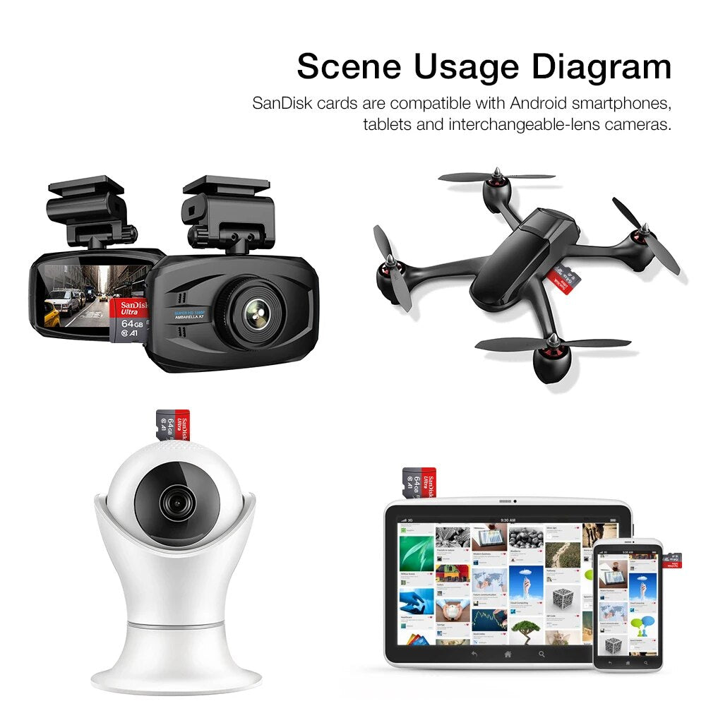 SanDisk Ultra microSDXC Card + SD Adapter up to 140 MB/s with A1 App Performance, UHS-I, Class 10, U1